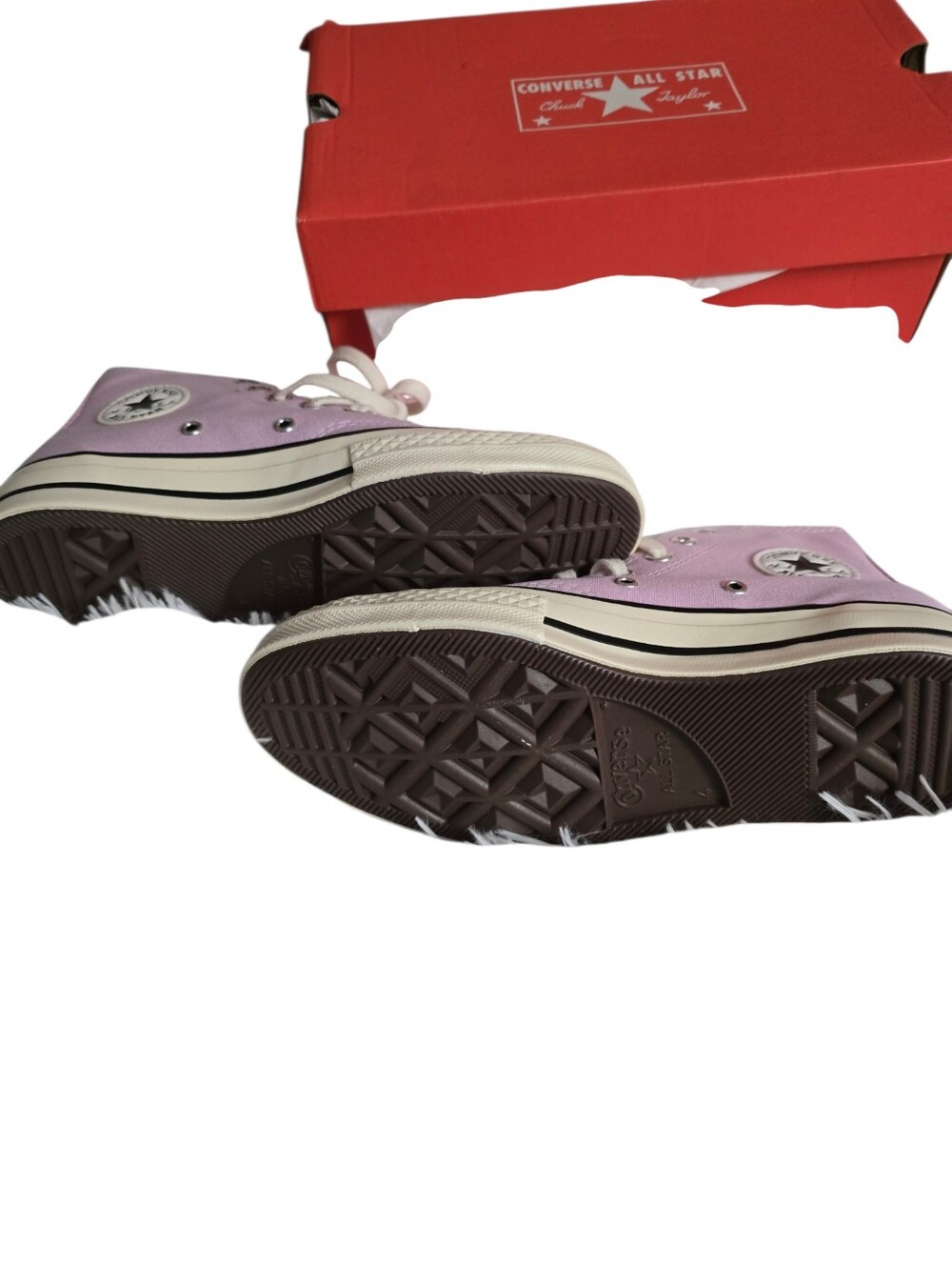 Converse High Top Sneakers - Lavender Canvas with White Accents - Picture 4 of 5